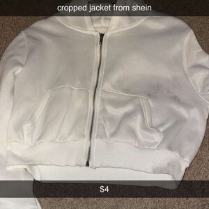 SHEIN Women's Cropped White Jacket